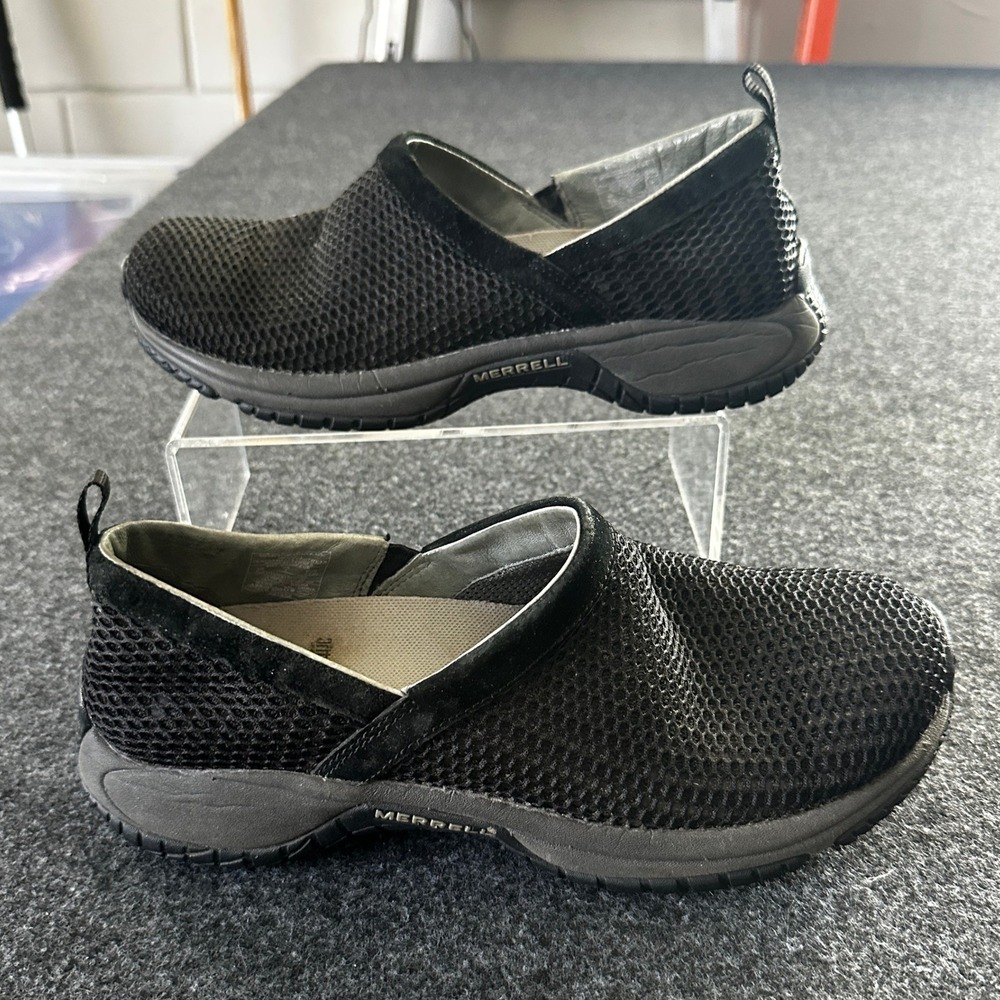 Merrell Encore Adams Breeze Black Mesh Slip On Clogs Womens 9.5 J65490 - Picture 1 of 6